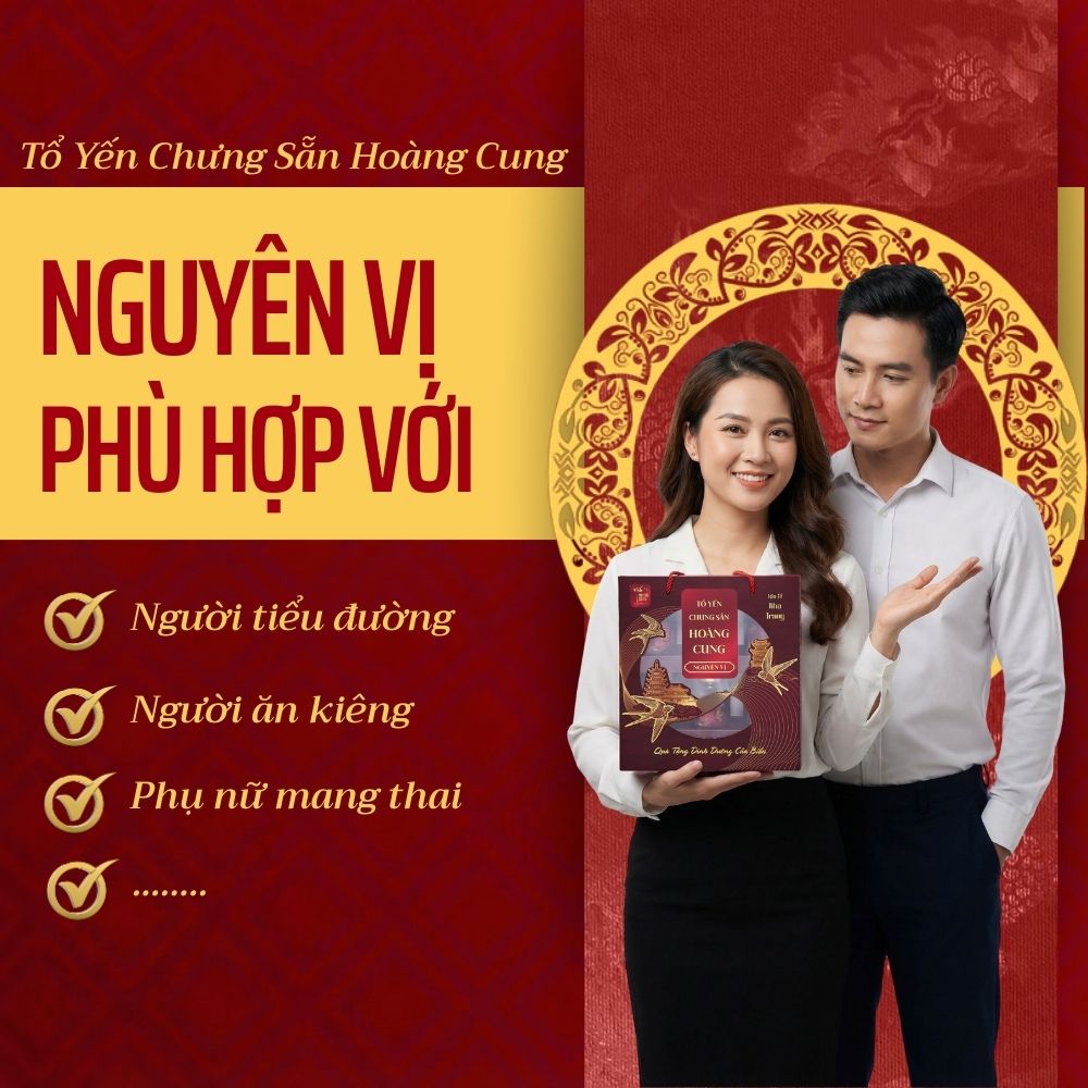 Tổ yến chưng sẵn Hoàng Cung Nguyên vị (Lốc 6 hũ)